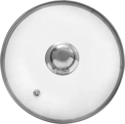 couvercle en verre 20 cm avec bord en acier inoxydable