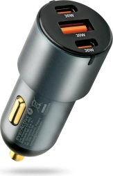 Chargeur de voiture 60 W avec USB‑C PD et USB QC3.0 (1× USB, 2× USB‑C) noir