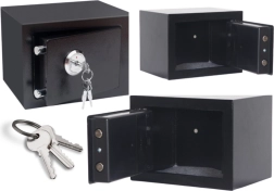Coffre-fort domestique en acier à clé, noir 35 × 25 × 25 cm
