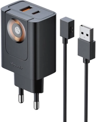 McDodo Chargeur 30 W 2‑en‑1 USB‑C + USB‑A avec charge rapide et module Apple Watch, noir