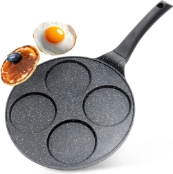 Poêle en granit pour œufs avec 4 moules BLACK LINE 26 cm