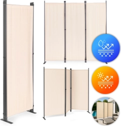 Paravent pliant de jardin et d’intérieur 3 panneaux 167x164 cm Beige MultiGarden