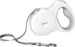 Laisse automatique à enrouleur pour chiens Petsuper 5 m blanche