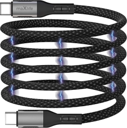 Maxlife câble USB‑C magnétique 1 m 100 W nylon noir