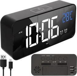 Réveil LED numérique IZOXIS avec activation vocale et fonction snooze