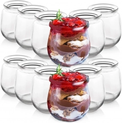 Set de 12 verres en verre pour yaourts et desserts 200 ml