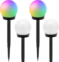 Boules solaires de jardin RGB 4x, 10 cm