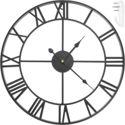 Horloge murale en métal style loft à chiffres romains 47 cm – noire