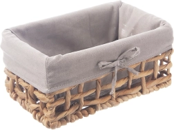 Panier de rangement naturel avec doublure en tissu 26,5 × 17 × 12,5 cm