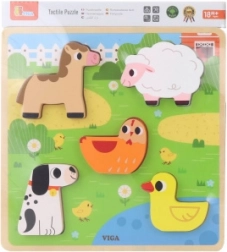 Puzzle encastrable en bois ferme pour enfants VIGA
