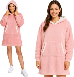Sweat-couverture doublé XXL avec capuche RUHHY – rose