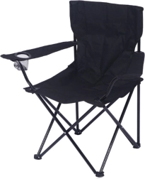 Chaise pliante de tourisme et de pêche - couleur noire
