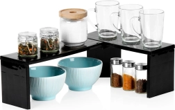 Étagère de cuisine d’angle, noire, 47 × 32 × 15,5 cm