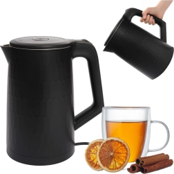 Bouilloire électrique de voyage sans fil 1,8 l avec base rotative, noire