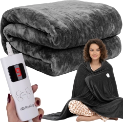 Couverture chauffante électrique et tapis chauffant Ruhhy 180 × 130 cm avec commande - 1 pièce