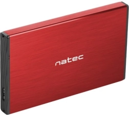 Boîtier externe métallique 2,5" pour disque NATEC Rhino GO USB 3.0, rouge
