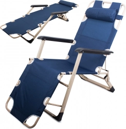 Fauteuil et transat pliant Zero Gravity 2-en-1, bleu