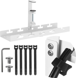 organisateur de câbles sous-table avec serre-joint, 40 cm, blanc