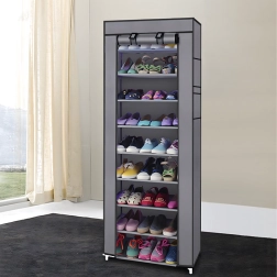 Meuble à chaussures textile pliable à plusieurs étagères