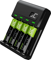 Chargeur GREEN CELL VitalCharger + 4x piles AA rechargeables 2000 mAh Ni-MH