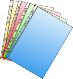 Pochette A4 en polypropylène avec bande perforée, bleu brillant, 50 microns