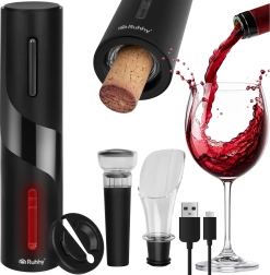 Tire-bouchon électrique à vin Ruhhy – automatique, USB-C, kit 4 pièces