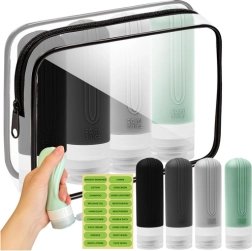 Trousse de toilette de voyage Trizand 25760 avec flacons pour cosmétiques