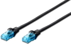 Câble patch RJ45–RJ45 CAT5e U/UTP, 0,25 m, noir