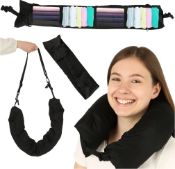 Coussin de voyage avec espace de rangement noir