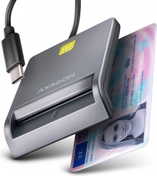 AXAGON Lecteur de cartes à puce et d’identification USB‑C avec câble 1,2 m
