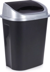 Poubelle en plastique avec couvercle basculant 25 l, noir