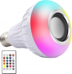 ampoule LED RGB colorée E27 avec haut-parleur Bluetooth et télécommande