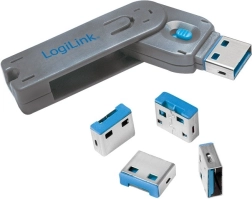 Bloqueur de ports USB LOGILINK avec clé – lot de 4 pcs