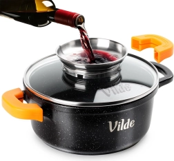 Faitout en granit avec couvercle en verre TERRUNA AROMA 16 cm, 1,2 l