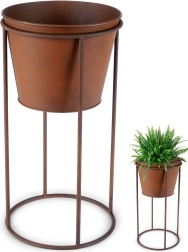 Support en métal avec cache-pot 44 cm finition rouille