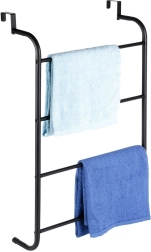 Porte-serviettes suspendu en métal noir pour porte