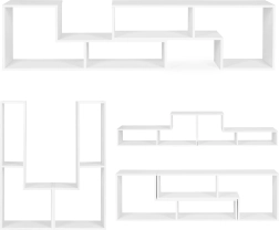 Bibliothèque géométrique modulaire moderne à 4 étagères ModernHome