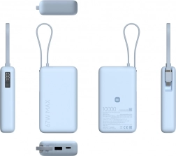 Batterie externe 10 000 mAh avec câble intégré 67 W Ice Blue