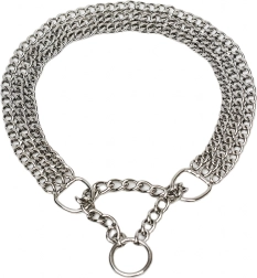 Collier étrangleur métallique robuste à triple chaîne 45 cm