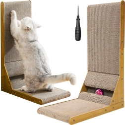 Grattoir d'angle pour chats avec balle
