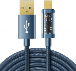 câble de données usb‑a vers lightning 2,4 a 2 m joyroom bleu