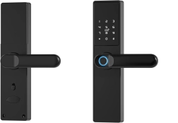 Poignée intelligente Tuya, serrure électronique avec empreinte digitale, code, Wi-Fi, RFID - noir