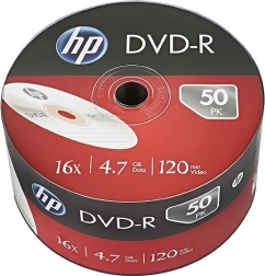 HP DVD‑R 16× 4,7 Go, pack de 50 pcs