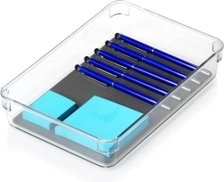 Organisateur de rangement en plastique GREY 24 × 16 × 4,5 cm