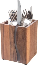 Support en bois pour ustensiles de cuisine River en bois d’acacia