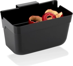 Poubelle suspendue pour biodéchets à accrocher à la porte, noire, 2,5 l (22,5 × 15 × 13,5 cm)