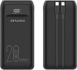 Batterie externe 20000 mAh Awei P169K avec charge rapide 22,5 W et écran LCD