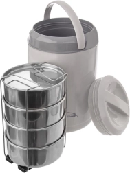 Thermos porte-repas 4 étages 4×800 ml avec housse isotherme