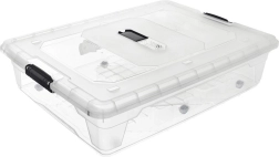 Boîte de rangement basse sous lit à roulettes 50 l