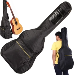 Housse pour guitare acoustique avec poches et renforts